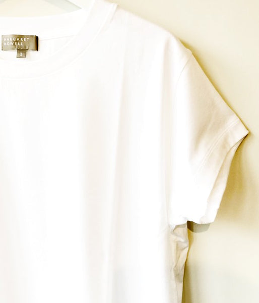 MARGARET HOWELL/PLAIN COTTON JERSEY TEE(WHITE)