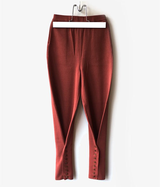 TAN/SIDEBUTTONS TAPERED PANTS (BROWN)