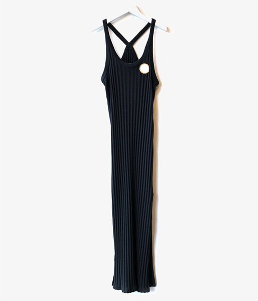 WRYHT/X-BACK RIBBED TANK DRESS(BLACK)