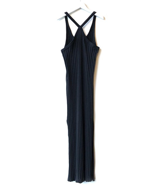 WRYHT/X-BACK RIBBED TANK DRESS(BLACK)
