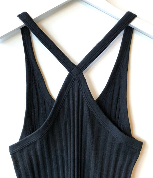 WRYHT/X-BACK RIBBED TANK DRESS(BLACK)