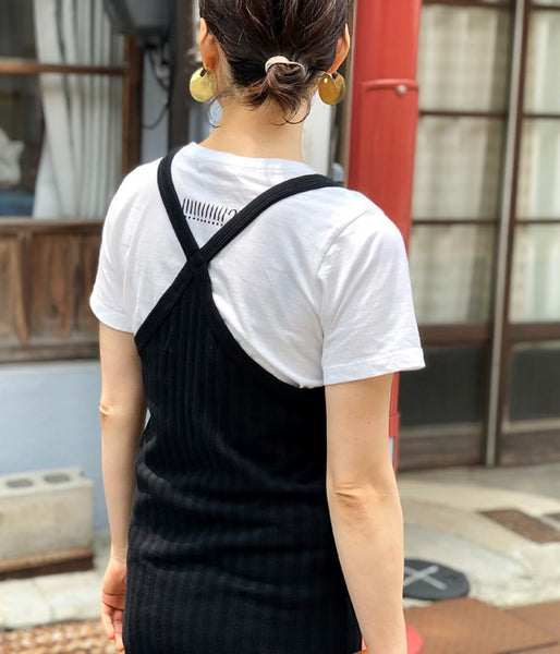 WRYHT/X-BACK RIBBED TANK DRESS(BLACK)