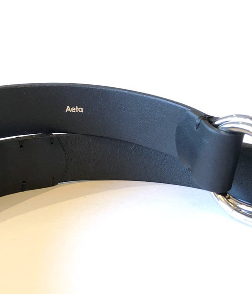 Aeta/OVAL RING BELT M(BLACK)