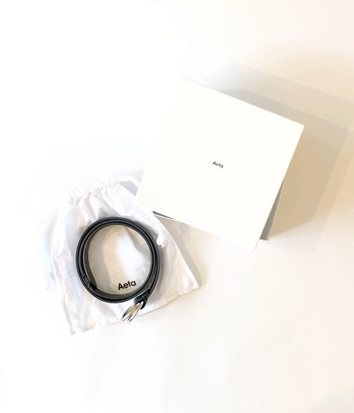 Aeta/OVAL RING BELT M(BLACK)