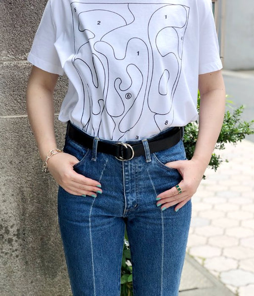 Aeta/OVAL RING BELT M(BLACK)