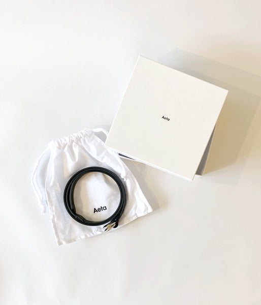 Aeta/OVAL RING BELT S(BLACK)