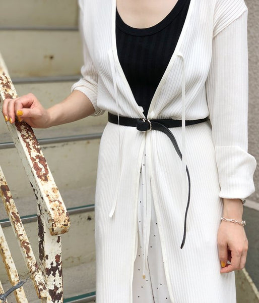 Aeta/OVAL RING BELT S(BLACK)