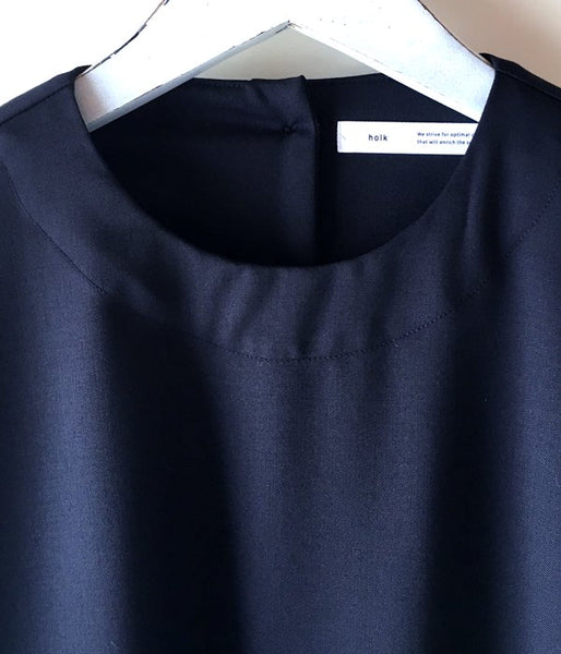 holk/NO COLLER DRESS (NAVY)
