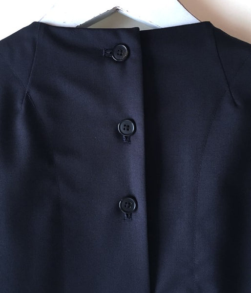 holk/NO COLLER DRESS (NAVY)