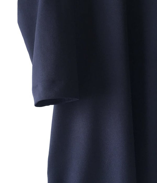 holk/NO COLLER DRESS (NAVY)