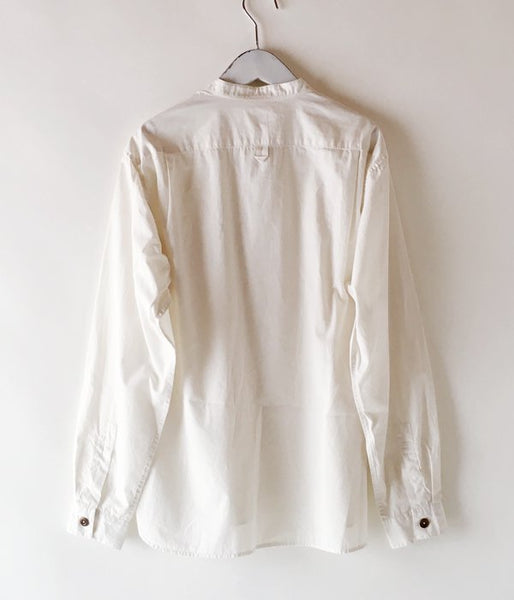 MHL./GARMENT DYE BASIC POPLIN STAND SHIRTS (WHITE)