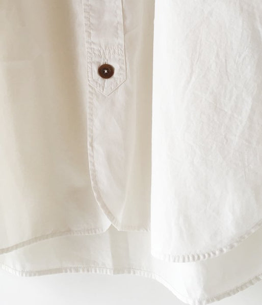 MHL./GARMENT DYE BASIC POPLIN STAND SHIRTS (WHITE)