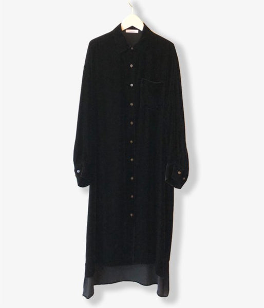 PHEENY/VELVET LONG SHIRT(BLACK)