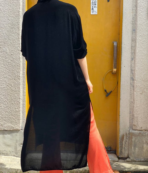 PHEENY/VELVET LONG SHIRT(BLACK)