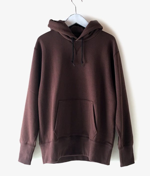 MHL./19AW LIGHT LOOPBACK COTTON HOODIE MENS (BROWN)