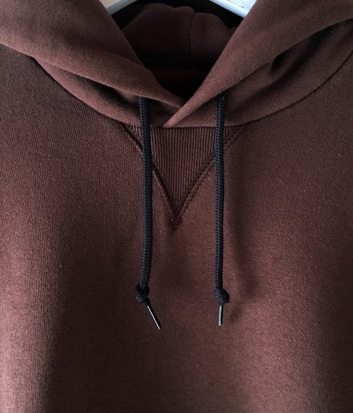 MHL./19AW LIGHT LOOPBACK COTTON HOODIE MENS (BROWN)