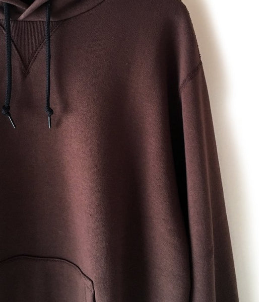 MHL./19AW LIGHT LOOPBACK COTTON HOODIE MENS (BROWN)