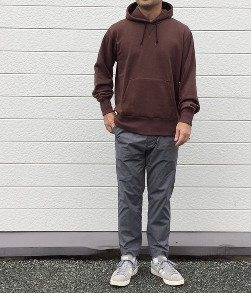 MHL./19AW LIGHT LOOPBACK COTTON HOODIE MENS (BROWN)