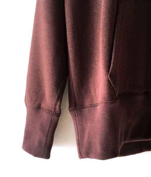 MHL./19AW LIGHT LOOPBACK COTTON HOODIE WOMENS (BROWN)