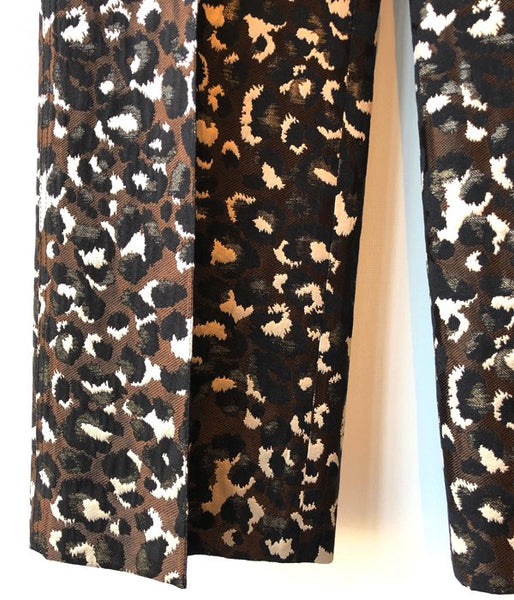 PHEENY/LEOPARD JAQUARD HIGH WAIST SLACKS(LEOPARD)