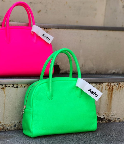 Aeta/DEER LEATHER BOSTON S in NEON COLOR(GREEN)