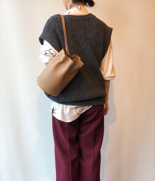 Aeta/PEBBLE GRAIN LEATHER BONSAC S (BEIGE)