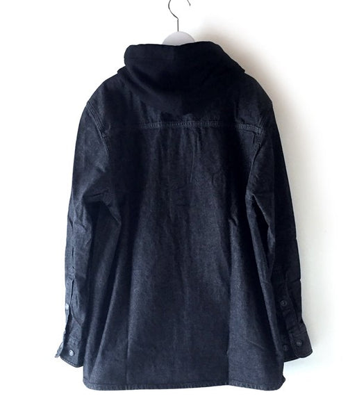 DESCENDANT/SPICOLI HOODED LS SHIRT (BLACK)