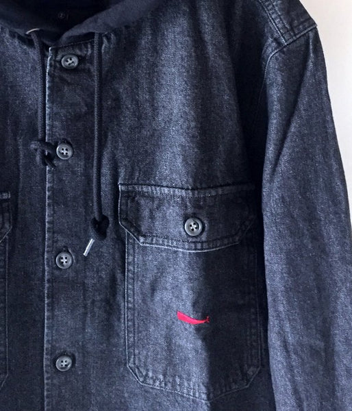 DESCENDANT/SPICOLI HOODED LS SHIRT (BLACK)