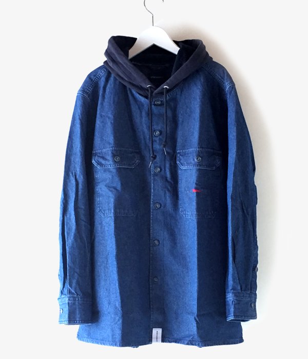 DESCENDANT/SPICOLI HOODED LS SHIRT (INDIGO)