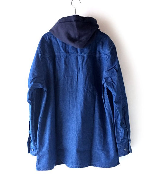 DESCENDANT/SPICOLI HOODED LS SHIRT (INDIGO)