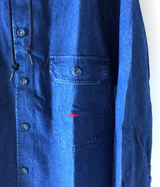 DESCENDANT/SPICOLI HOODED LS SHIRT (INDIGO)