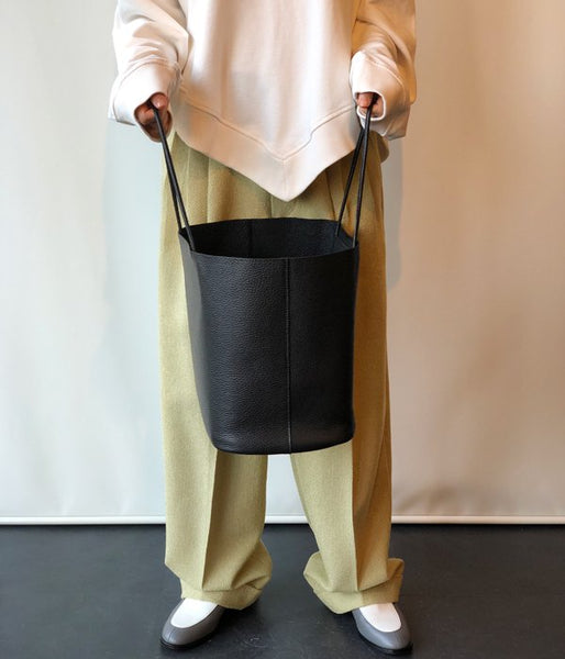 Aeta/PEBBLE GRAIN LEATHER TOTE M (BLACK)