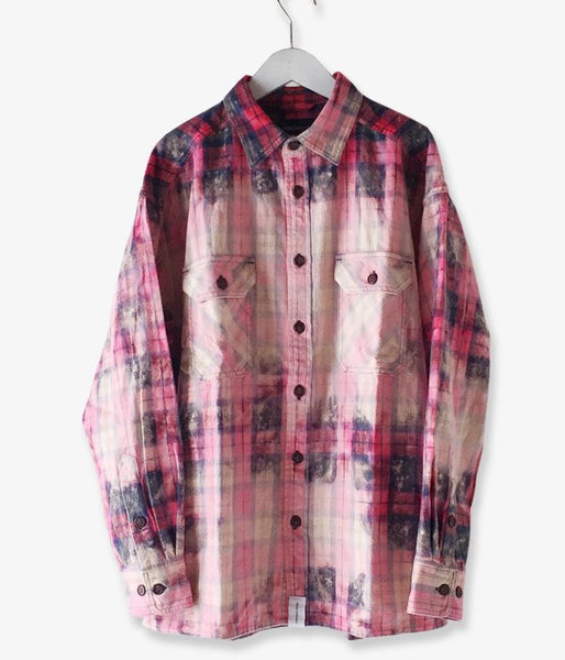 DESCENDANT/MOSS CHECK LS SHIRT (RED)