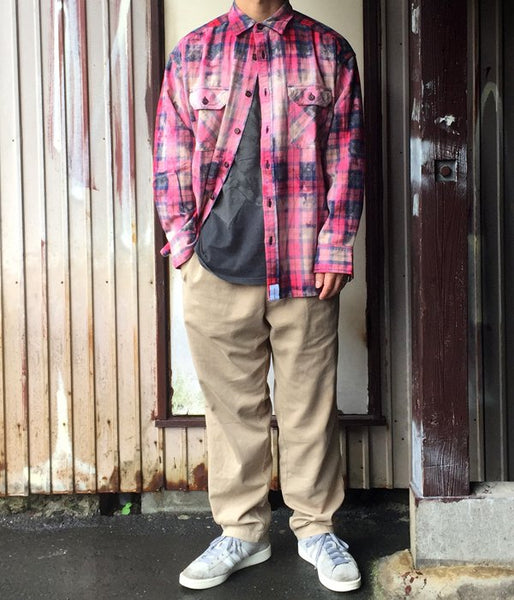 DESCENDANT/MOSS CHECK LS SHIRT (RED)