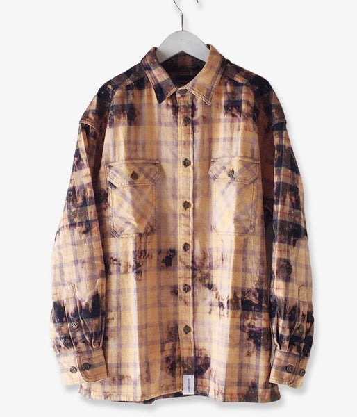 DESCENDANT/MOSS CHECK LS SHIRT (YELLOW)