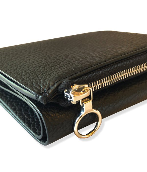 Aeta/PEBBLE GRAIN LEATHER WALLET TypeA (BLACK)