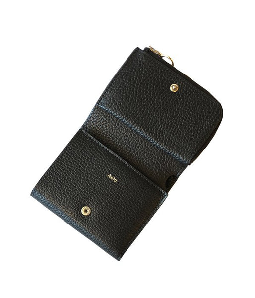 Aeta/PEBBLE GRAIN LEATHER WALLET TypeA (BLACK)