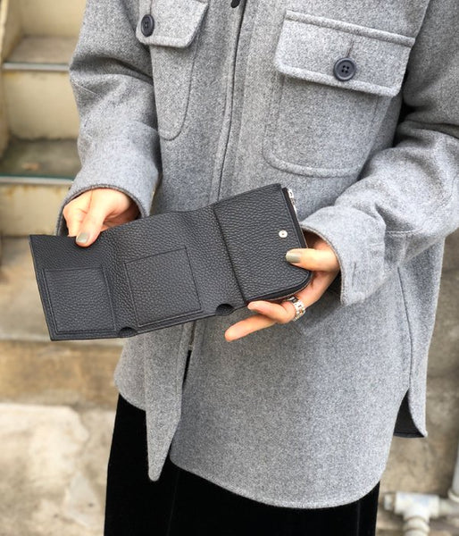 Aeta/PEBBLE GRAIN LEATHER WALLET TypeA (BLACK)