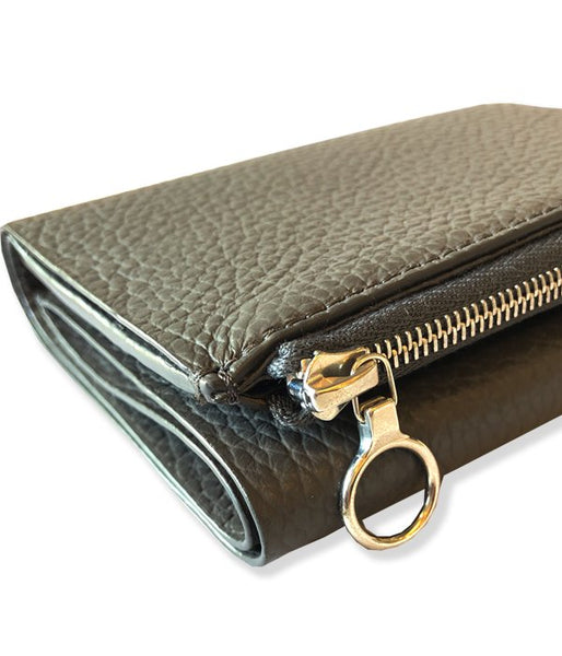 Aeta/PEBBLE GRAIN LEATHER WALLET TypeA (GRAY)