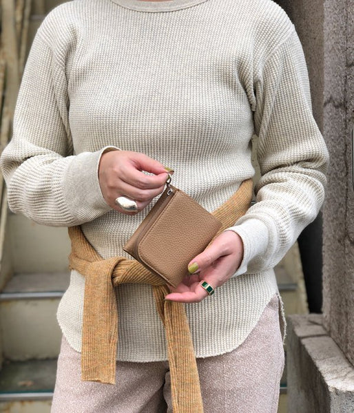 Aeta/PEBBLE GRAIN LEATHER WALLET TypeA (BEIGE)