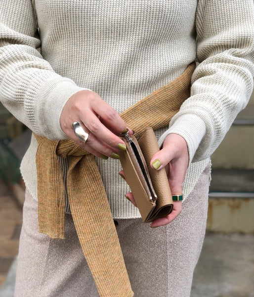 Aeta/PEBBLE GRAIN LEATHER WALLET TypeA (BEIGE)