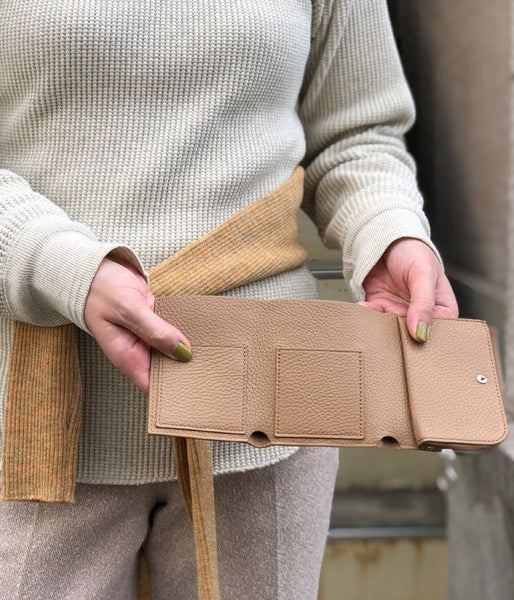 Aeta/PEBBLE GRAIN LEATHER WALLET TypeA (BEIGE)