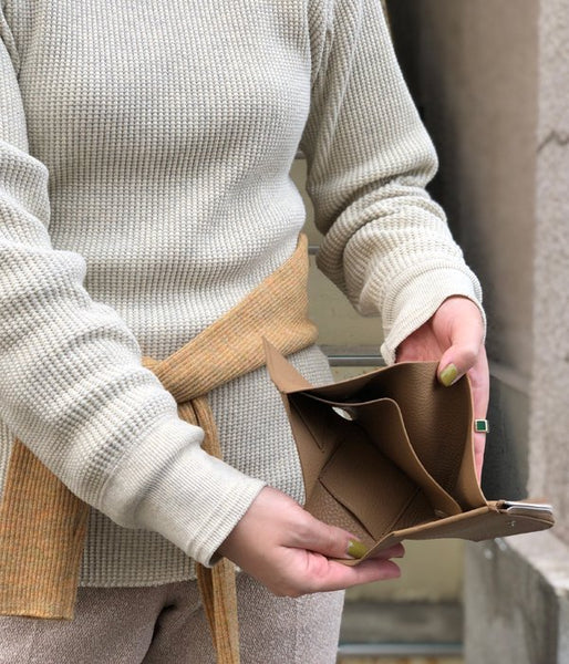 Aeta/PEBBLE GRAIN LEATHER WALLET TypeA (BEIGE)