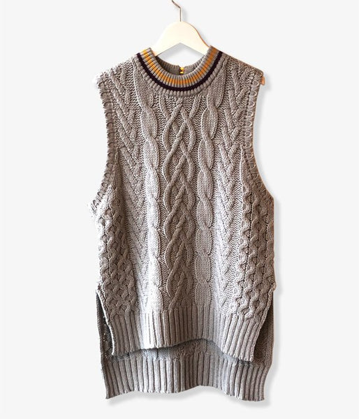 PHEENY/TILDEN KNIT BIG VEST(GRAY)