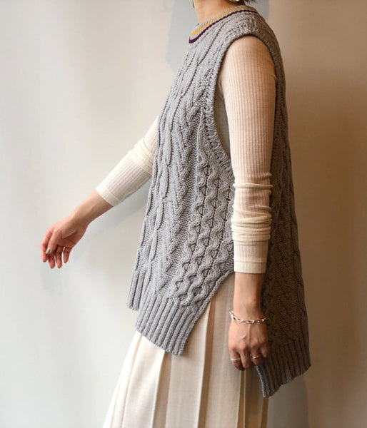 PHEENY/TILDEN KNIT BIG VEST(GRAY)