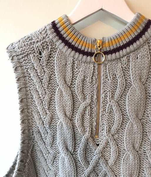 PHEENY/TILDEN KNIT BIG VEST(GRAY)