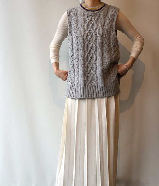 PHEENY/TILDEN KNIT BIG VEST(GRAY)