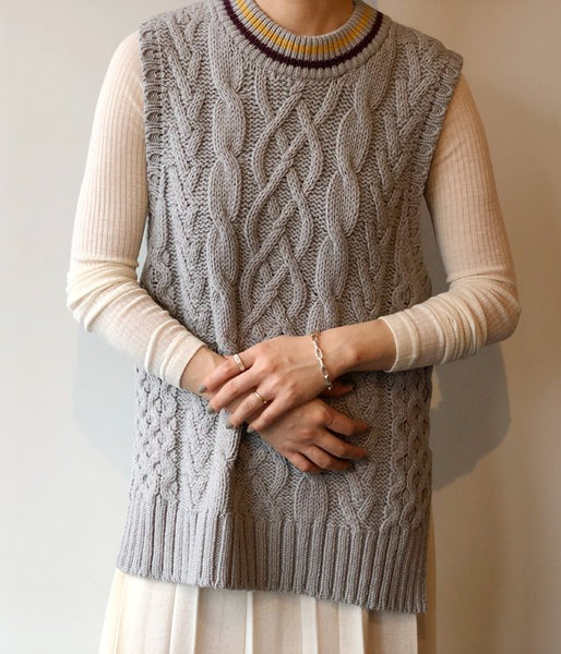PHEENY/TILDEN KNIT BIG VEST(GRAY)