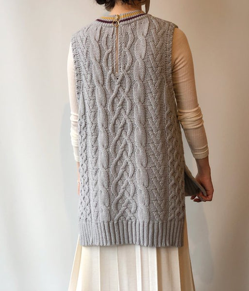PHEENY/TILDEN KNIT BIG VEST(GRAY)
