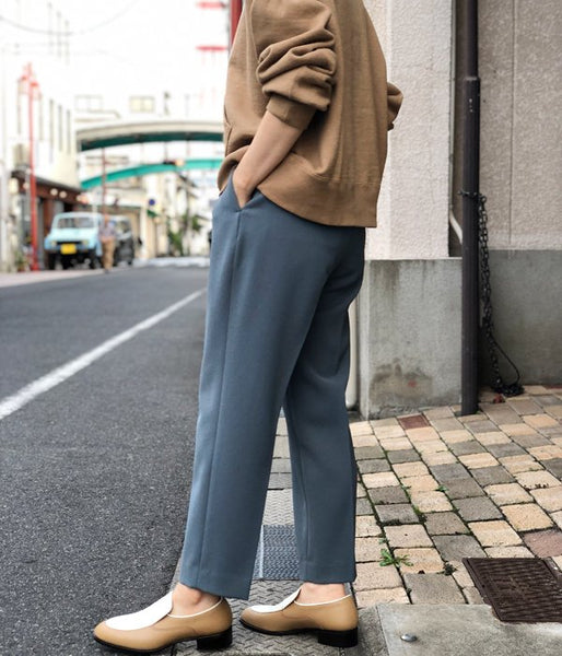 PHEENY/TWILL 1TUCK TAPERED SLACKS(BLUE)